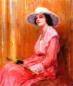 Guy Rose, 1919 - The Model. Free illustration for personal and commercial use.