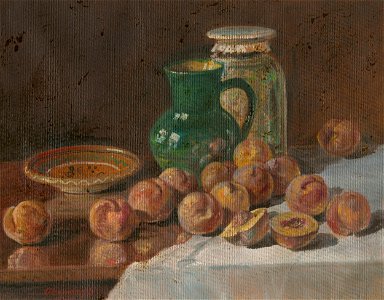 Gustáv Adolf Obendorf - Zátišie s broskyňami - O 3021 - Slovak National Gallery