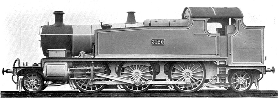 GWR 3120 Prairie locomotive (Howden, Boys' Book of Locomotives, 1907)