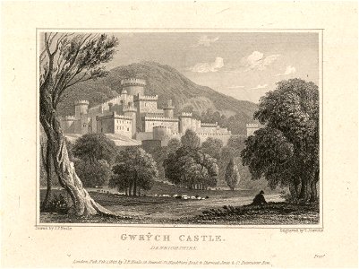 Gwrych Castle, Denbighshire. Free illustration for personal and commercial use.