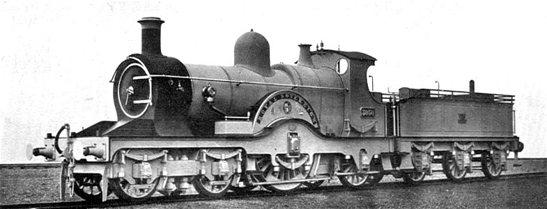 GWR Dean single 4-2-2 3050 Royal Sovereign (Howden, Boys' Book of Locomotives, 1907)