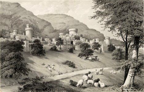 Gwrych Castle, Denbighshire; The Seat of Lloyd Hesketh, Bamford Hes. Free illustration for personal and commercial use.