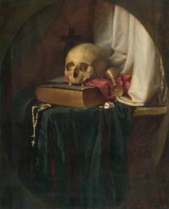 Gyula Benczúr - Zátišie s lebkou a knihou - O 114 - East Slovak Gallery