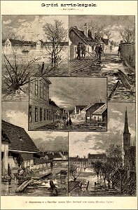 Győri árvízképek. Magyarország és a Nagyvilág, 1883