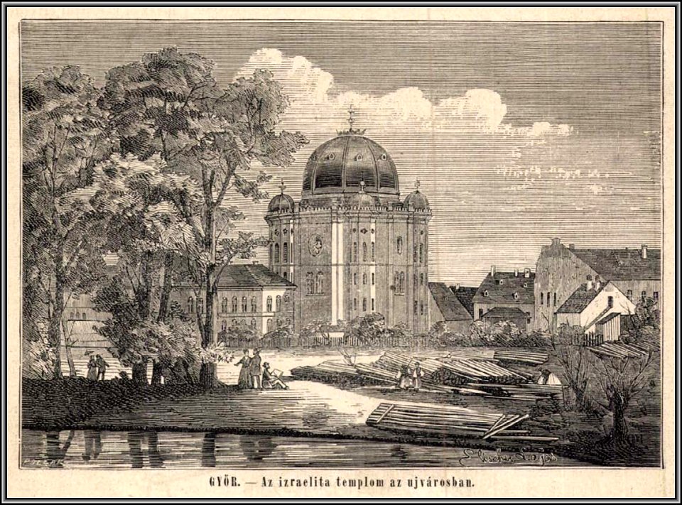 Győr. Izraelita templom az Óvárosban. Vasárnapi Ujság, 1874