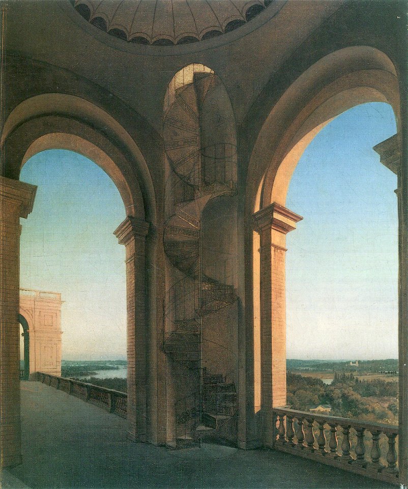Blick vom Belvedere auf dem Pfingstberg auf die Havellandschaft bei Potsdam und Schloss Babelsberg