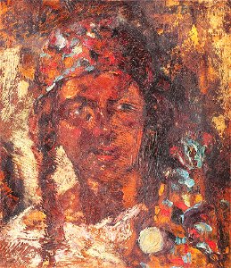 Gypsy Woman by Octav Băncilă 1920. Free illustration for personal and commercial use.