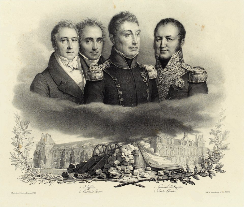 Général La Fayette - Jacques Laffitte - Casimir Perier - comte Gérard