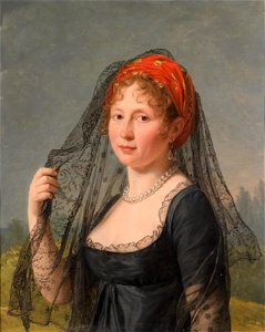 Gérard (attr) Bildnis einer schwarzgekleideten Dame. Free illustration for personal and commercial use.