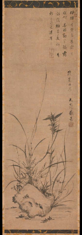 Gyokuen Bonpō - Orchids and Rock - 1975.268.38 - Metropolitan Museum of Art