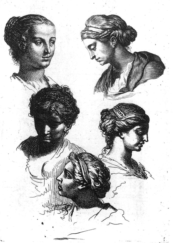 Gérard de Lairesse - Five Female Heads - WGA12397