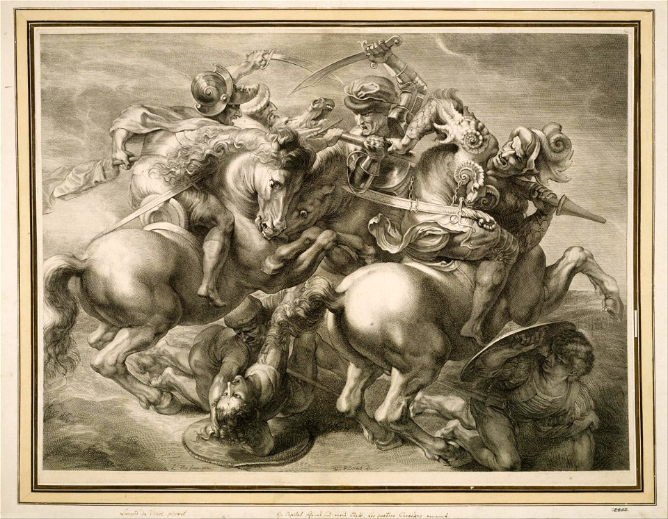 Gérard Edelinck - The Battle of Four Horsemen (Battle of Anghiari) - Google Art Project