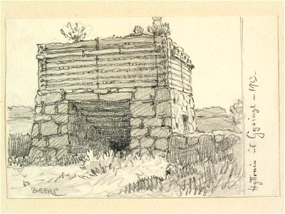 Gästrikland, Österfärnebo sn. Hyttruin vid Gysinge . Teckning av Ferdinand Boberg - Nordiska museet - NMA.0088812