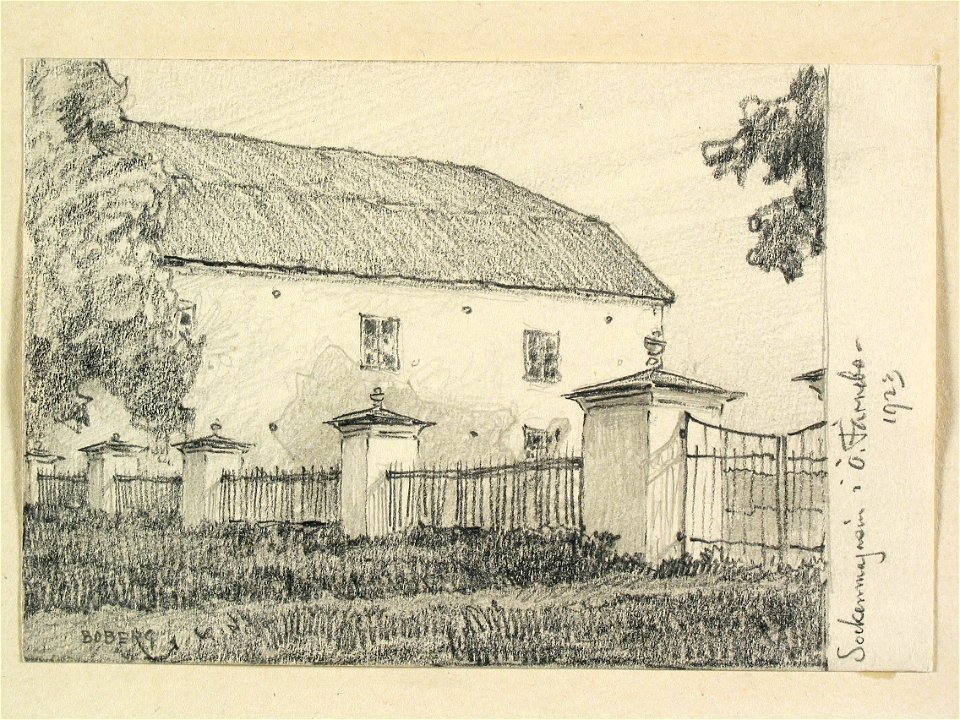 Gästrikland, Österfärnebo, sockenmagasin. Teckning av Ferdinand Boberg - Nordiska museet - NMA.0088826