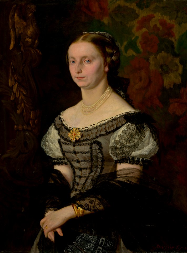Gyula Benczúr - Portrait of Terézia Ujházy (née Prissnitzová) - O 1875 - Slovak National Gallery