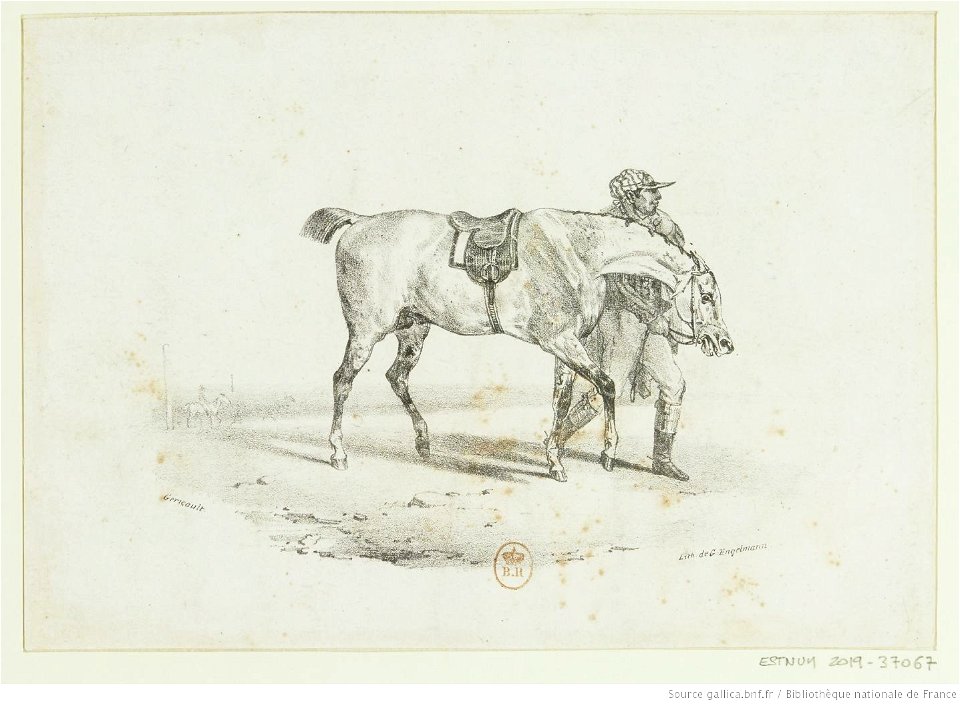Géricault - Cheval que l'on promène avant la course, btv1b100281459