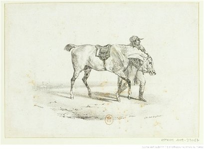 Géricault - Cheval que l'on promène avant la course, btv1b100281459