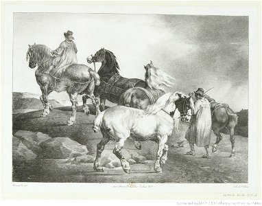 Géricault - Chevaux conduits à la foire, btv1b10028518x