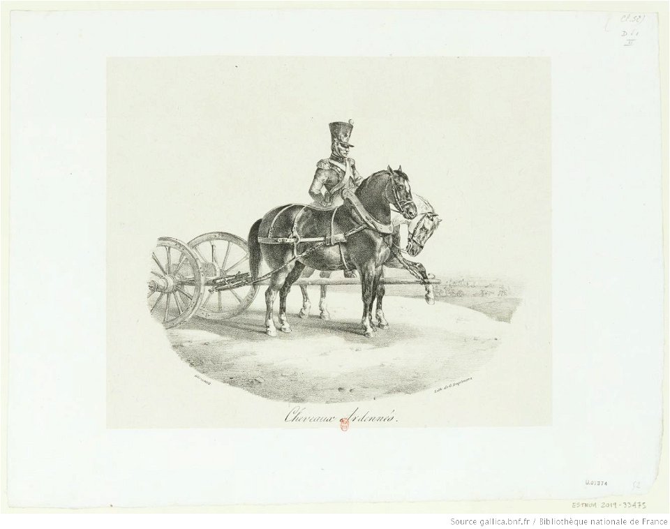 Géricault - Cheveaux (sic) Ardennés (sic), btv1b10029191x