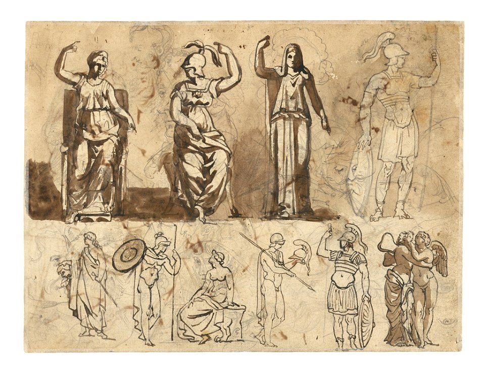 Géricault - Classical Statuary (verso), about 1814–1815