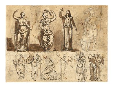 Géricault - Classical Statuary (verso), about 1814–1815