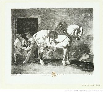 Géricault - Cheval que l'on ferre, 2e état, btv1b10028793r