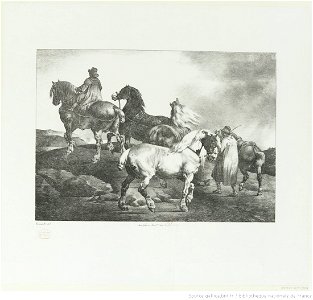 Géricault - Chevaux conduits à la foire, 2e état, btv1b10028511s