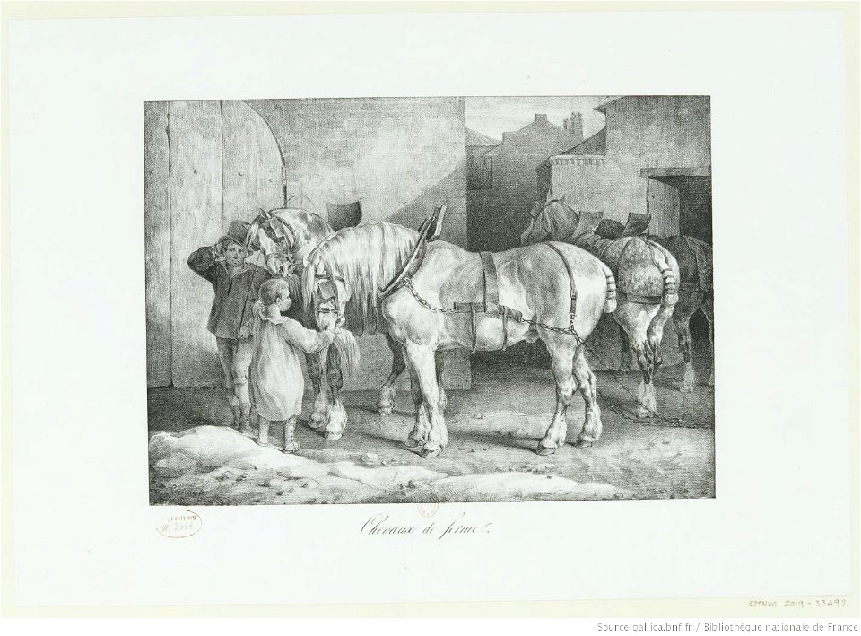 Géricault - Chevaux de ferme, btv1b100286545