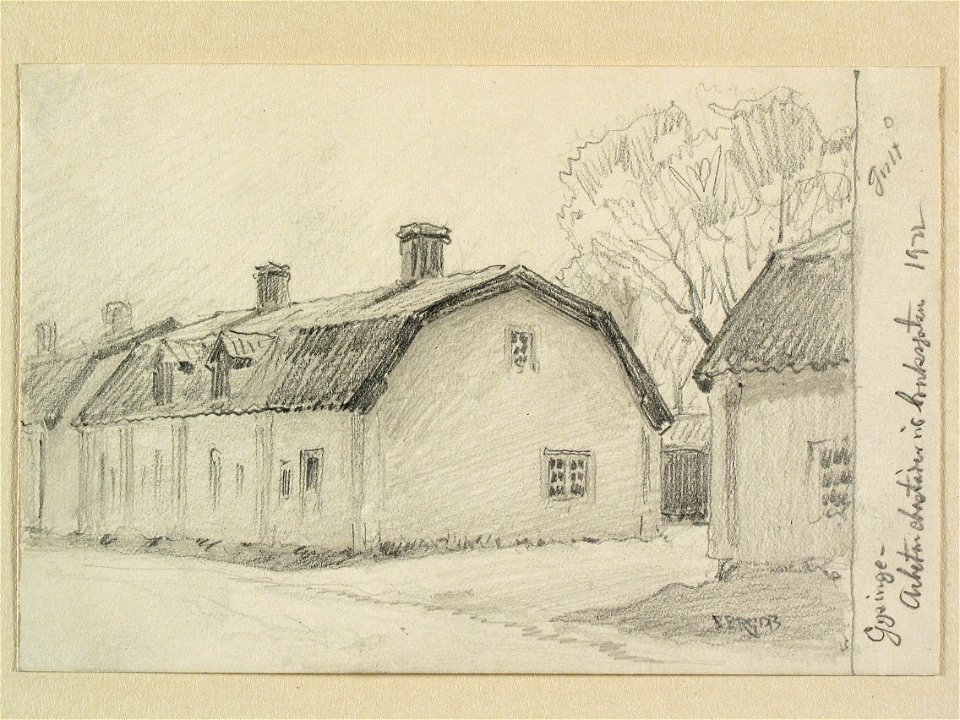 Gästrikland, Österfärnebo sn., Gysinge. Arbetarebostäder vid bruksgatan - Nordiska museet - NMA.0088813
