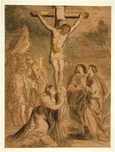 Géricault - Christ on the Cross Surrounded by Virgin and Saints, 1930.239. Free illustration for personal and commercial use.