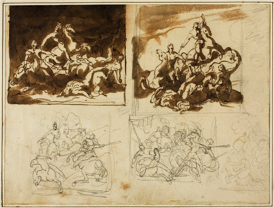 Géricault - Five Sketches for a Cavalry Battle, 1813-14