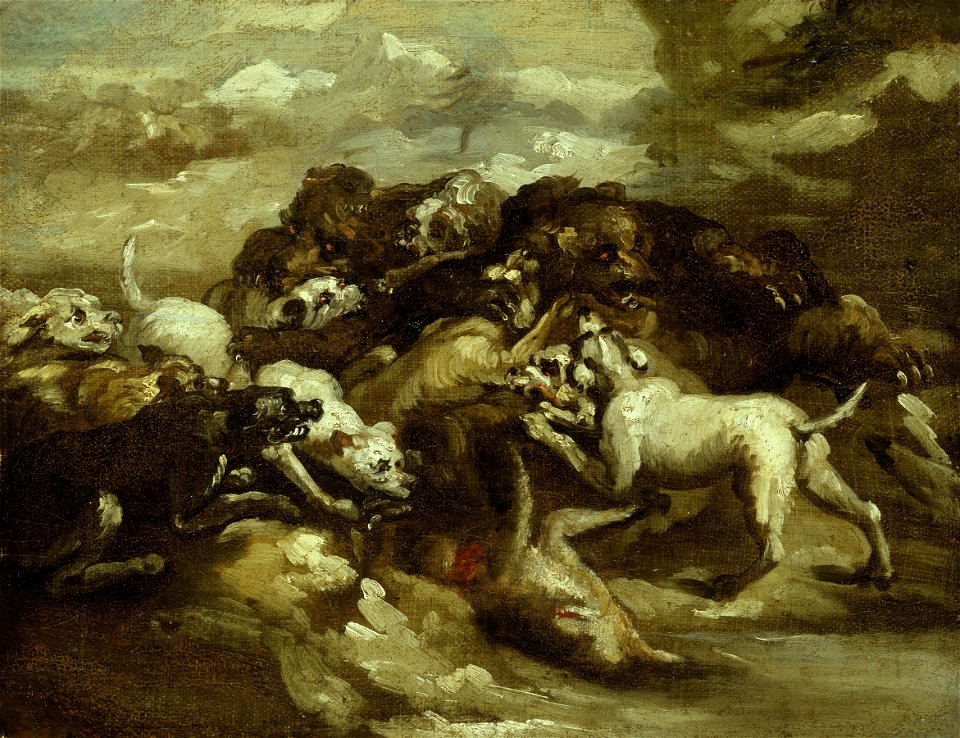 Géricault - Dogs Fighting Bears, 1812-16