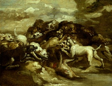 Géricault - Dogs Fighting Bears, 1812-16