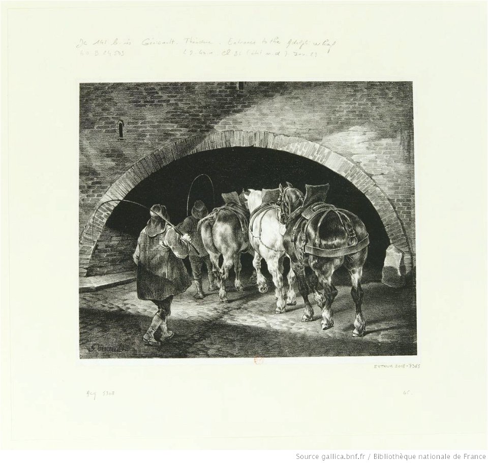 Géricault - Entrance to the Adelphi Warf, 1er état, btv1b10028939q