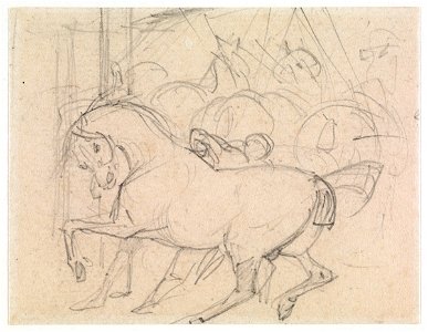 Géricault - Horse with Figure and Other Horses Behind, 85.775