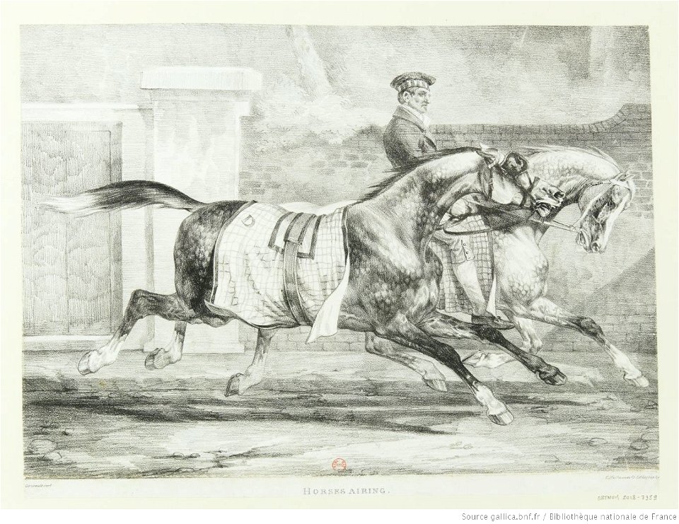 Géricault - Horses airing (au lieu de Horses exercising), 1er état, btv1b10028968h