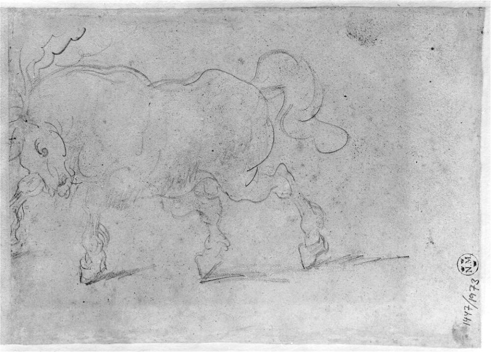 Géricault - Häststudie, NMH 14471973 verso