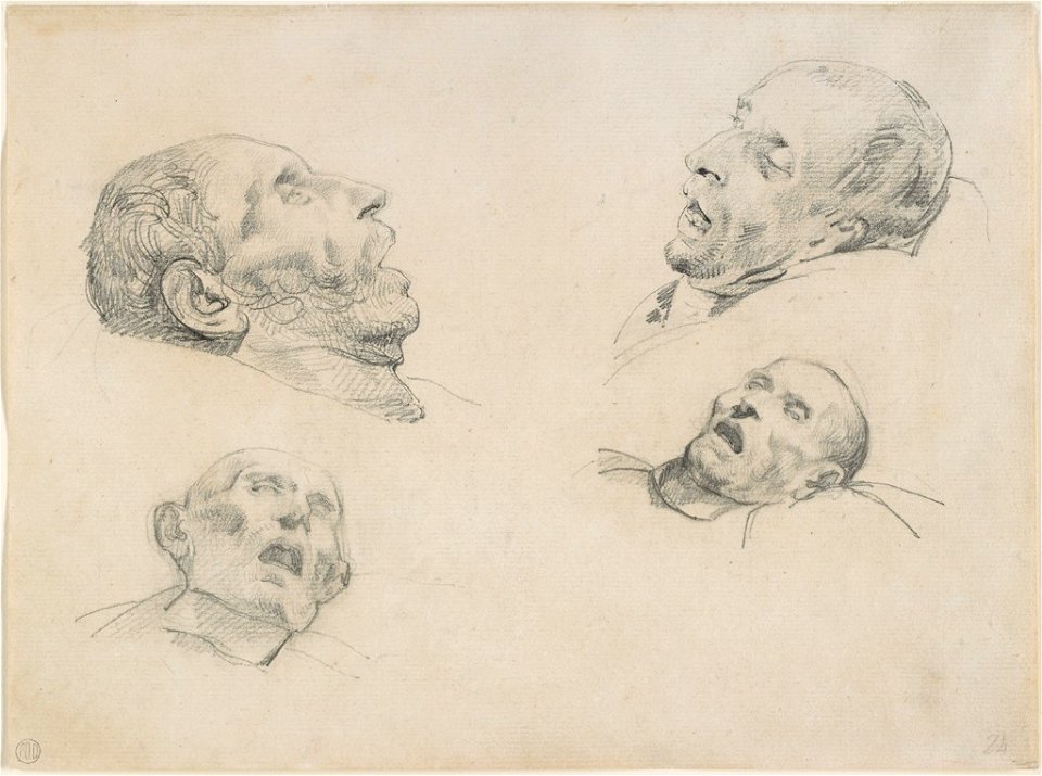 Géricault - Four Studies of a Severed Head, c. 1818