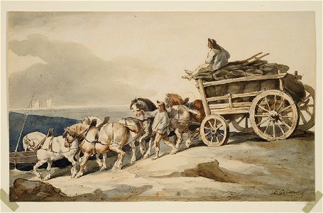 Géricault - La Charette (The Coal Wagon), c. 1821