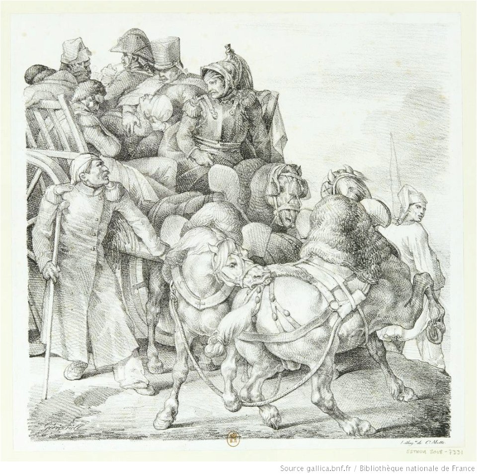 Géricault - Chariot chargé de soldats blessés, 2e état, btv1b100291033