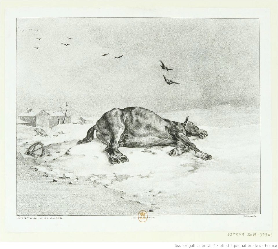 Géricault - Le cheval mort, btv1b100286115