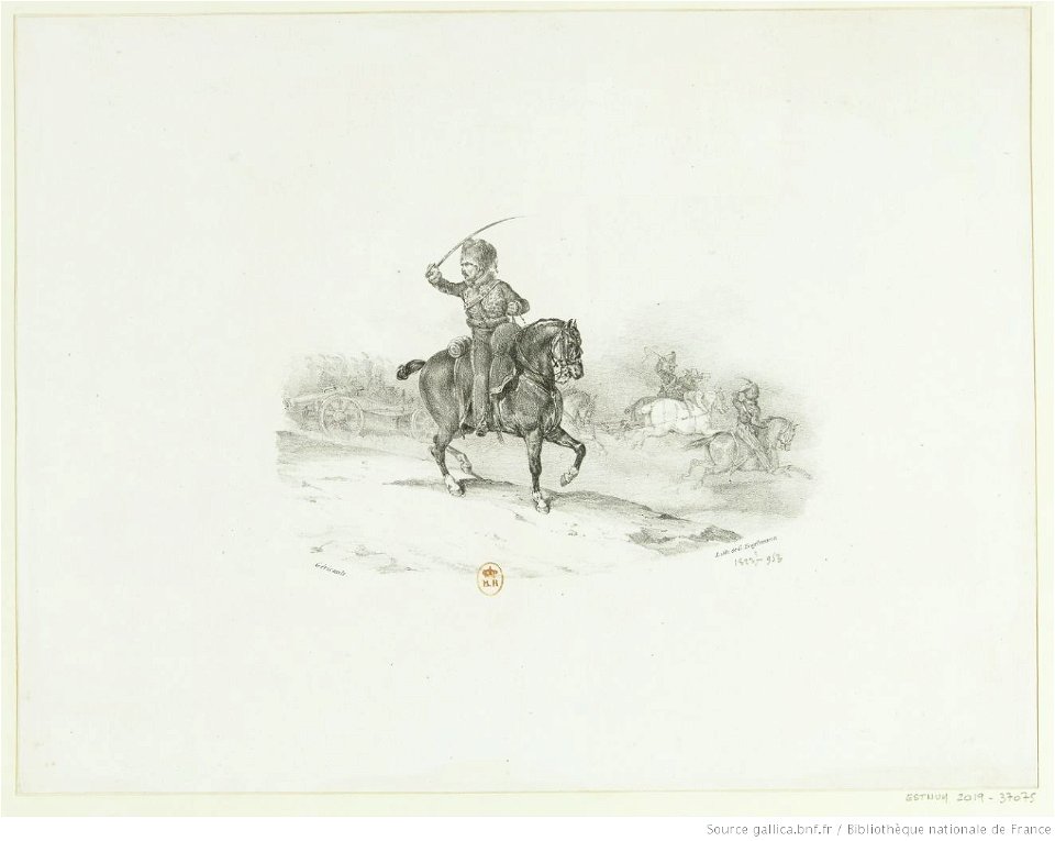 Géricault - Officier d'artillerie commandant la charge, btv1b10028033m