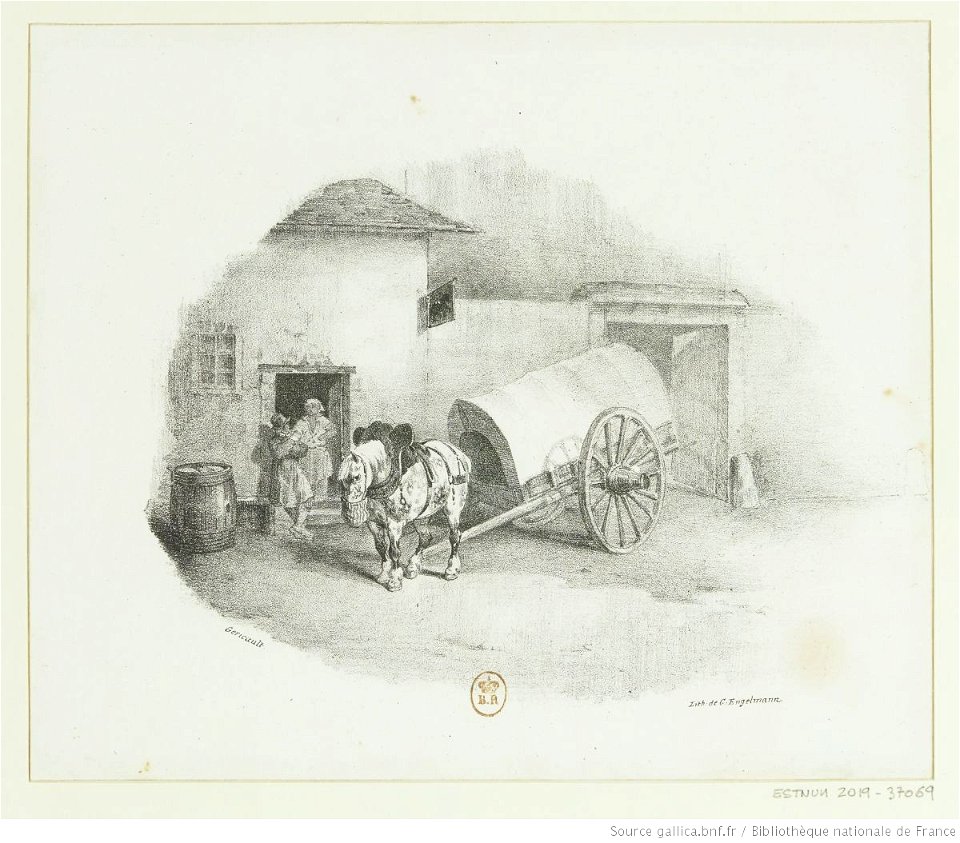 Géricault - Cheval de charrette sorti des limons, btv1b10028029w