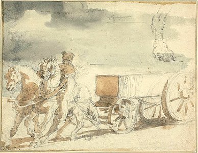 Géricault - Munitions Cart Drawn by Two Horses, 1818-1819