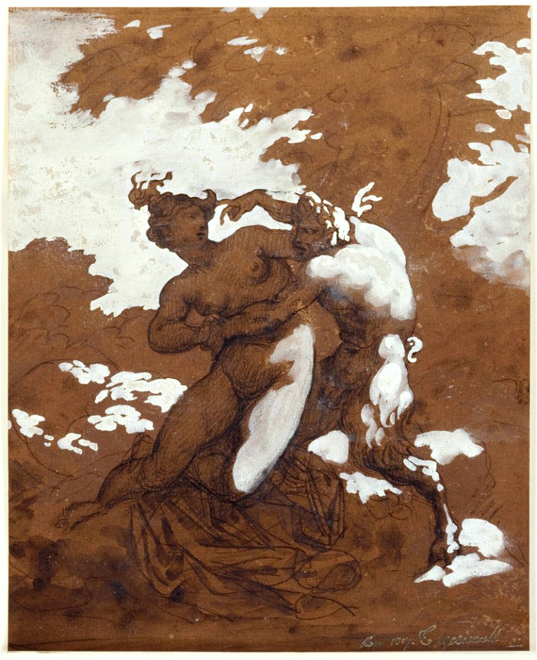 Géricault - Satyr and Nymph, 1817