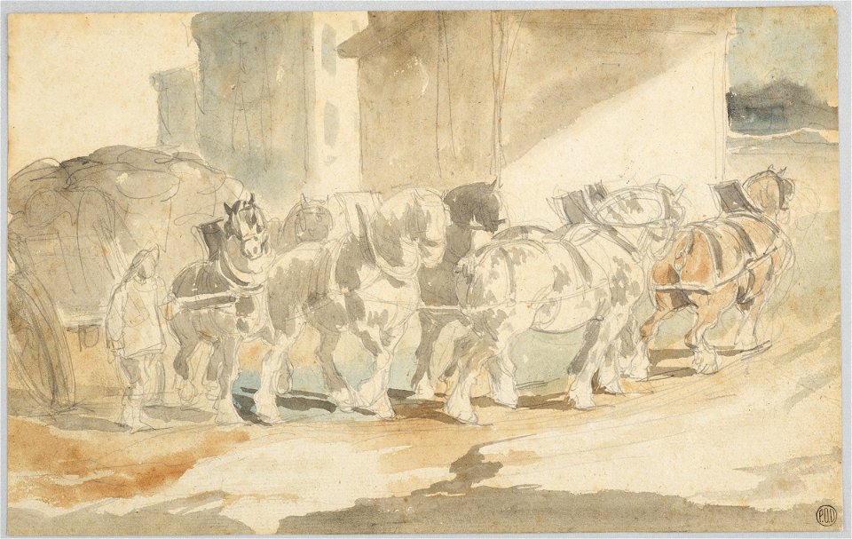Géricault - Coal Wagon Hauled by Seven Horses, 1821-1823