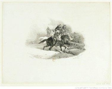 Géricault - Cuirassiers chargeant une batterie d'artillerie russe, btv1b10028031q