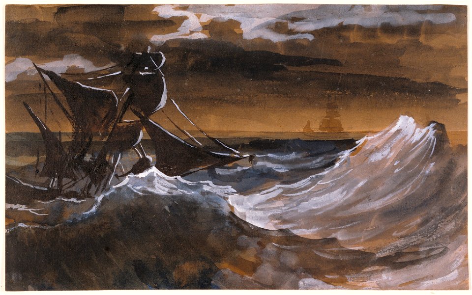 Géricault - Sailboat on a Raging Sea, about 1818–1819