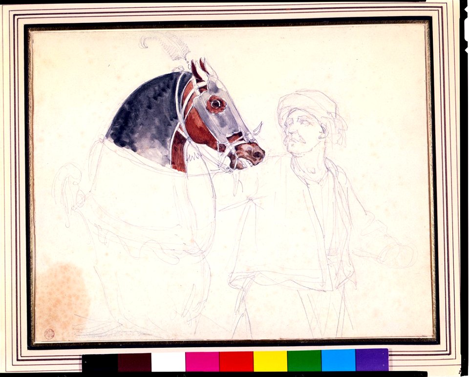 Géricault - An Oriental Holding a Horse, 1820-1823