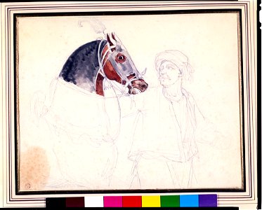 Géricault - An Oriental Holding a Horse, 1820-1823